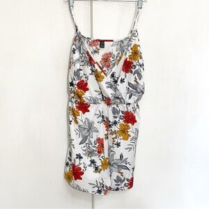 SHEIN sexy bold floral deep v-neck adjustable strap silky lingerie romper XL